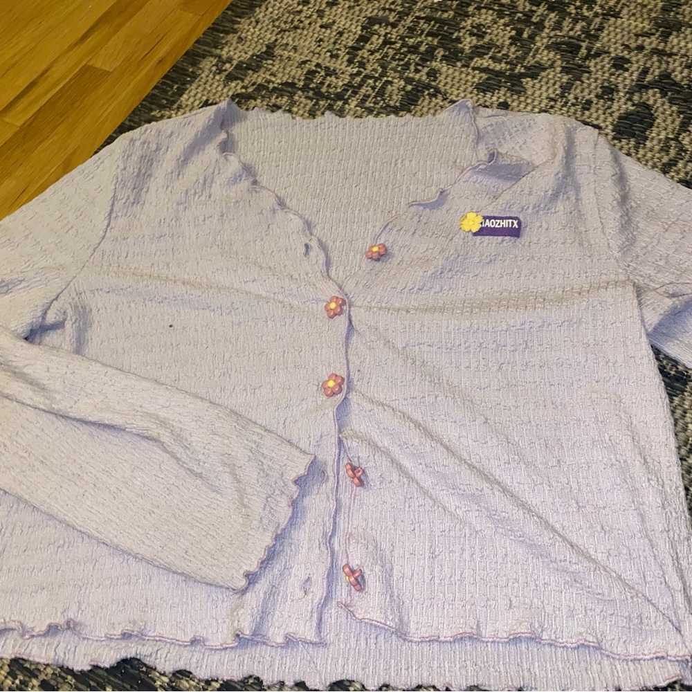 Purple cardigan top